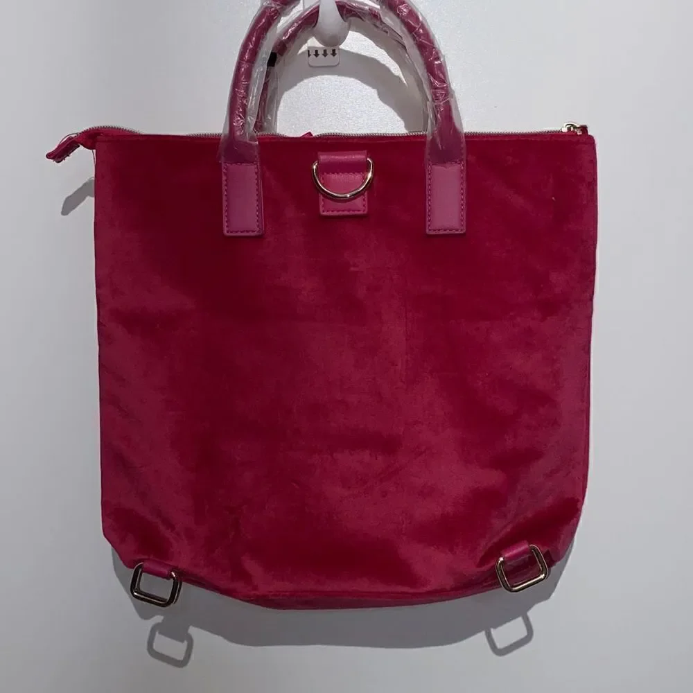 Juicy Couture‎ Women's Bow Shoulder Bag Convertible To Backpack In Raspberry NWT